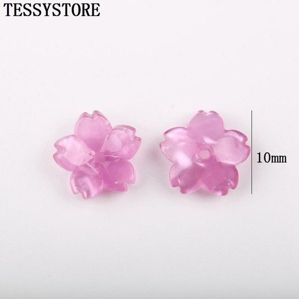 

10pcs acrylic acetate small flower shape beads five petals flower spacer beads for jewelry making hairpin bracelet accessories wmtmso