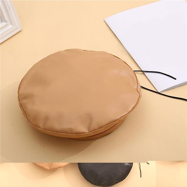 

2020 new women's hat pu leather french artist beret cap fashion beret for women girls soft fashion french painter berets, Blue;gray