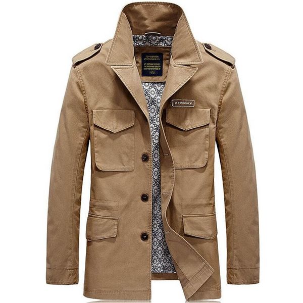 

brand autumn trench jacket mens jackets and coats solid casual cotton men windbreaker veste homme coat male plus size m-4xl 201218, Black;brown