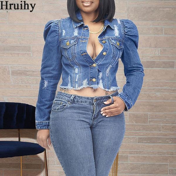 

fashion new arrival jacket jeans women elegant long sleeve denim short outfit coat hole casual button plus size denim jacket1, Black;brown