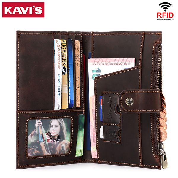 

kavis crazy horse leather men passport cover vintage wallet world universal travel passport holder cover genuine leather case, Red;black