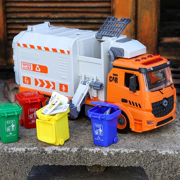 

children's toy sprinkler cleaning sanitation truck sweeping area garbage can simulation spray water boy 3 old 4 years