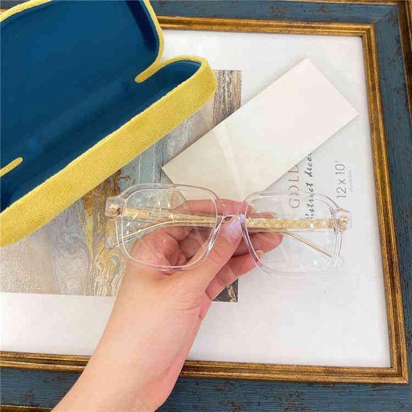 

2022 factory wholesale model plate square face small plain myopia flat lens can be equipped with several degree spectacle frame gg0913o sung, White;black