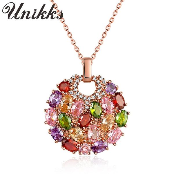 

jewelry flower good moon full color lady necklace colorful zircon color fight necklace, Golden;silver