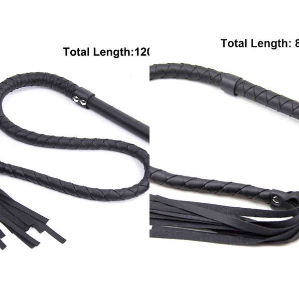 Nxy Sex Adult Toy Camatech 85cm 120cm Pu Leather Long Horse Whip Bondage Flogger Fetish Bdsm Sculacciata Politica Knout Soft Riding Crop Gioco 1225