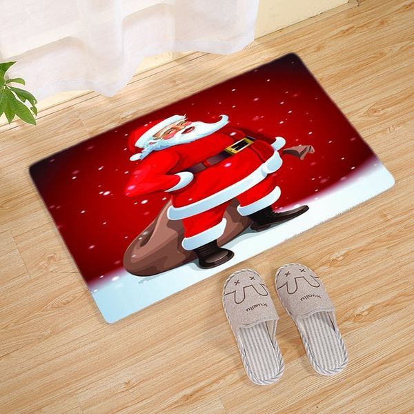 

entrance claus christmas santa deer tree doormat snowman carpet rugs anti-slip flannel bathmat kitchen floor mat 40*60cm