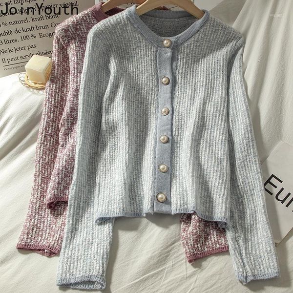 

joinyouth cardigan womens loose contrast color long sleeve knitwear korean sueter wild coat femme roupas office lady 7a8941, White