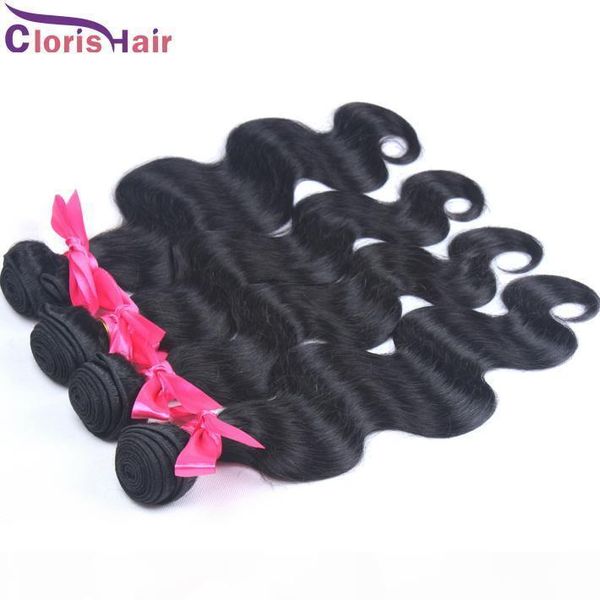

wholesale 4bundles body wave peruvian hair weft natural wavy remi human hair extensions 100% peruvian weave as julienchina, Black