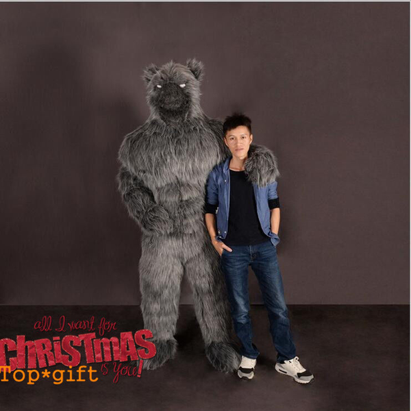 

mascot costumes xmas long fur inflatable werewolf mascot costume suits party game dress outfits clothing advertising carnival halloween, Red;yellow