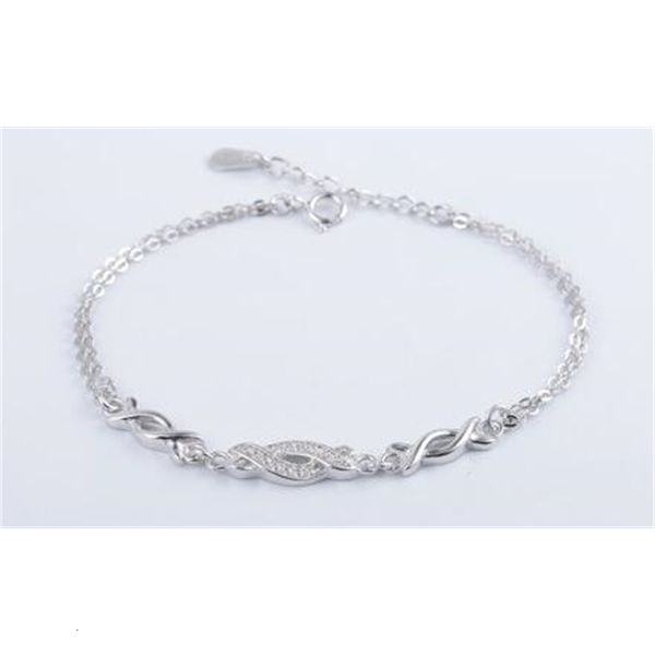 

silver diamond plated bracelet 925fnyy