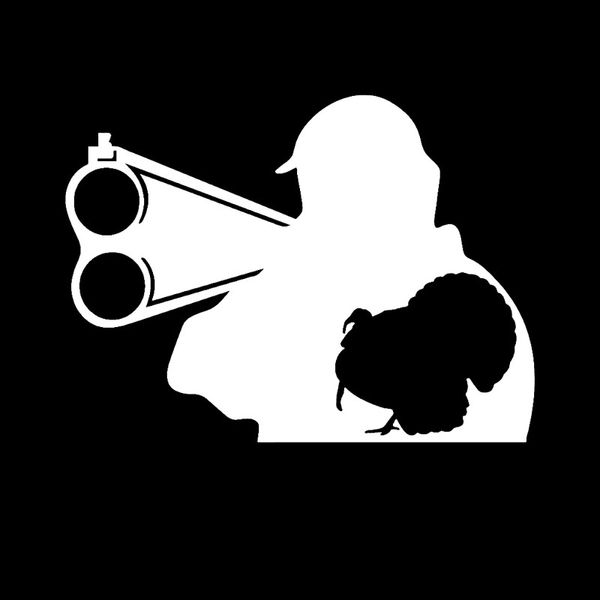 

15cm*11cm turkey hunting fashion vinyl car sticker windshield decoration decal black silver c15-1147