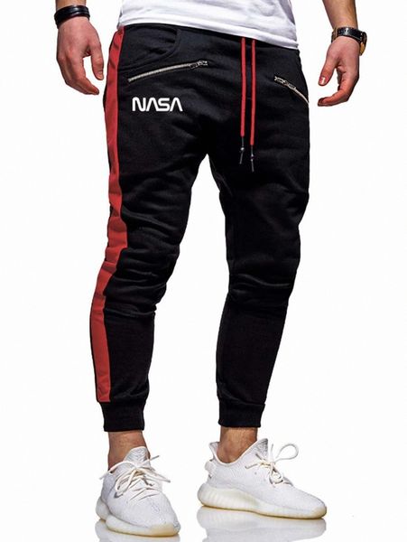 

men side panel letter graphic drawstring waist sweatpants j9dw#, Black