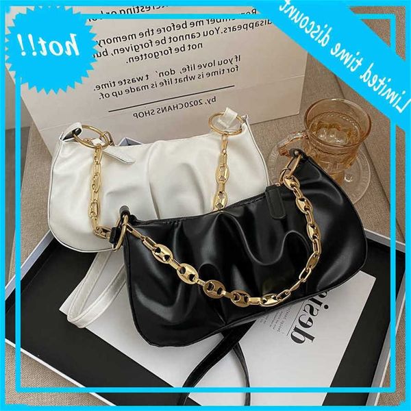 

elegant chain leather handbags female clutch evening party purse women cloud underarm shoulder bag totes o0ik
