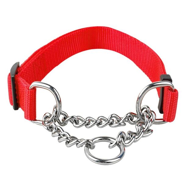 

1.0\" wide nylon plain color dog pet choke chain training collar 4 colors 16-29\" ad sqcbsh