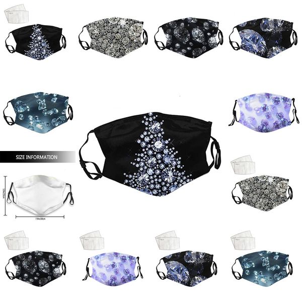 

designer masks new diamond bling print face mask with filter, dustproof breathable,colorful ice silk cloth can be washed facema 3 nneiv