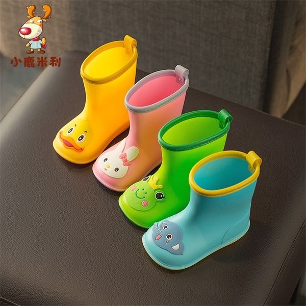 

baby duck rainboots summer winter kids waterproof anti-slip snow boys rubber rain boots for girls funny shoes 1- 3 y y201028, Black;grey