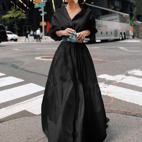 

shirt dress 2020 women lantern sleeve solid color party dresses plus size bohemian party vestidos femme beach sundress, Black;gray