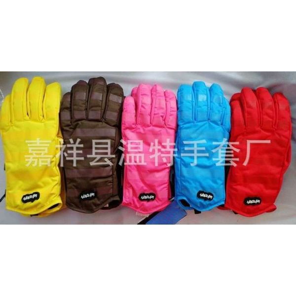 

cycling gloves winter fashion ladies warm ski sports leather gloves can, Blue;gray