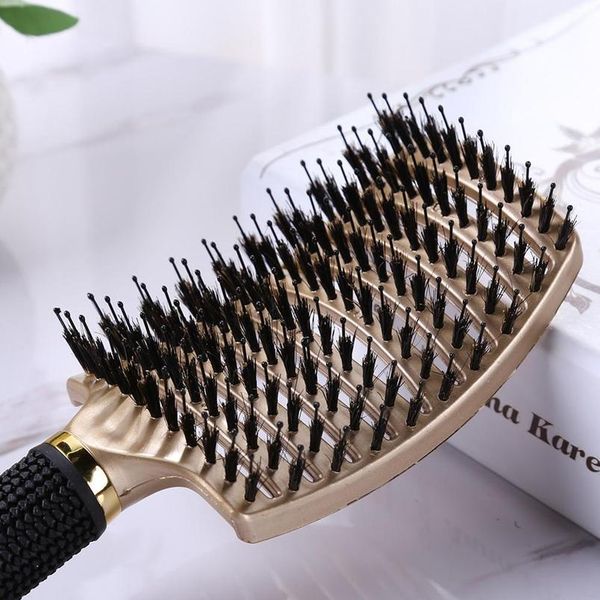 

professional women hair scalp comb anti-static straight curly hair styling brush salon scalp massage comb with wmtjcx, Silver