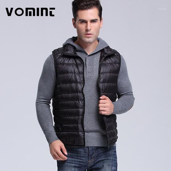 

vomint brand new mens down coat vest jacket winter light 90% down vest short slim men short jackets v7a1c0031, Black