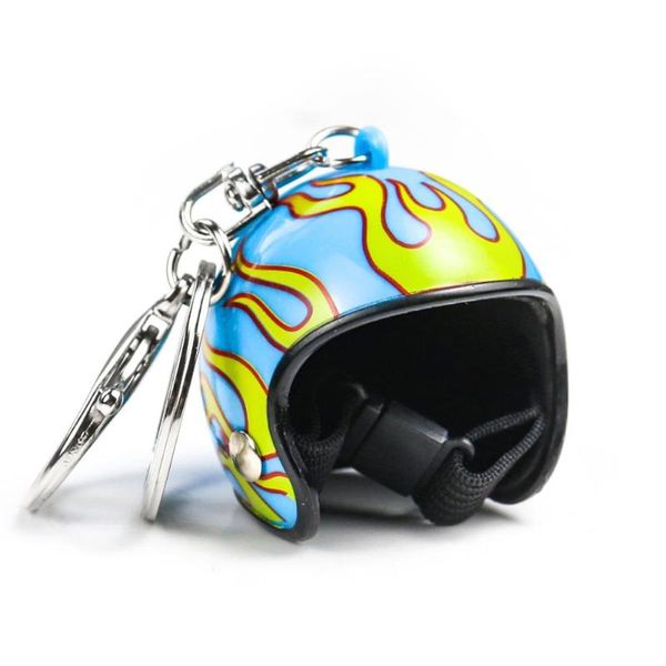 

keychains motorcycle flame helmets key chain women men cute ladybird safety helmet car keychain bags ring gift jewelry wholesale, Silver