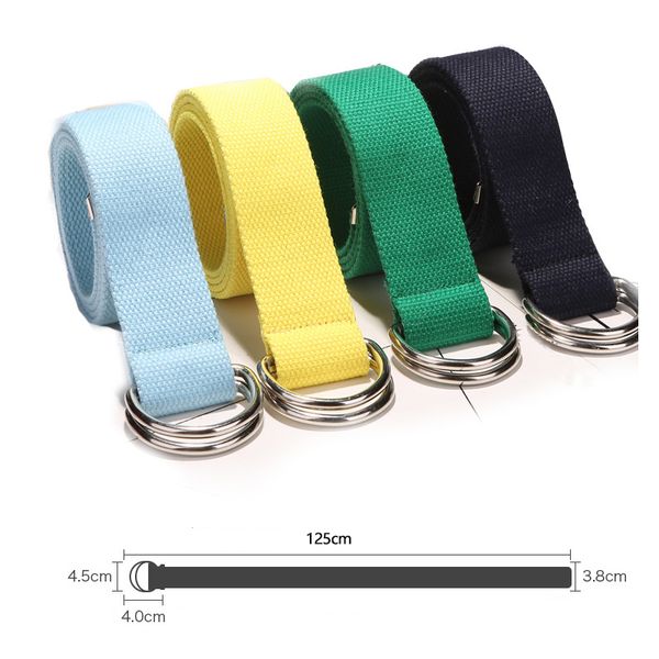 

20new fashion canvas belts double metal buckle women's belt punk waist strap women men teenager long belts waistband, Black;brown