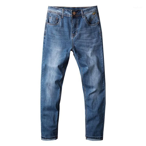 

men's jeans 2021 men's classic style business smart casual stretch slim denim pants blue trousers male brand plus size 28-401