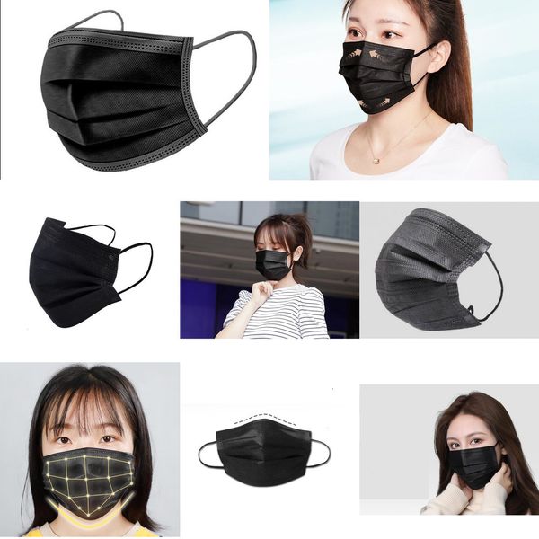 

shipping stock 7339044 mask black disposable 3 layers face masks kn 95 mouth anti 1 rzyk