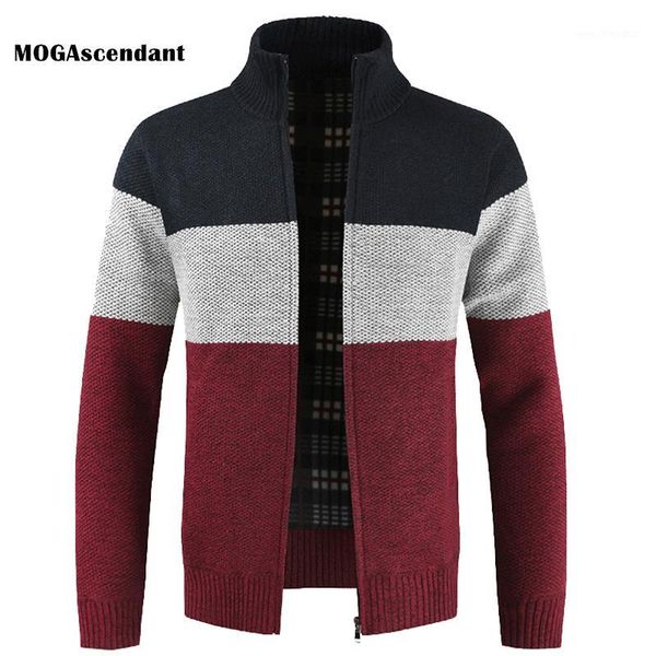 

men's sweaters men's winter cardigan coats autumn warm cashmere faux wool liner jacket casual knitwear patchwork sweatercoat1, White;black