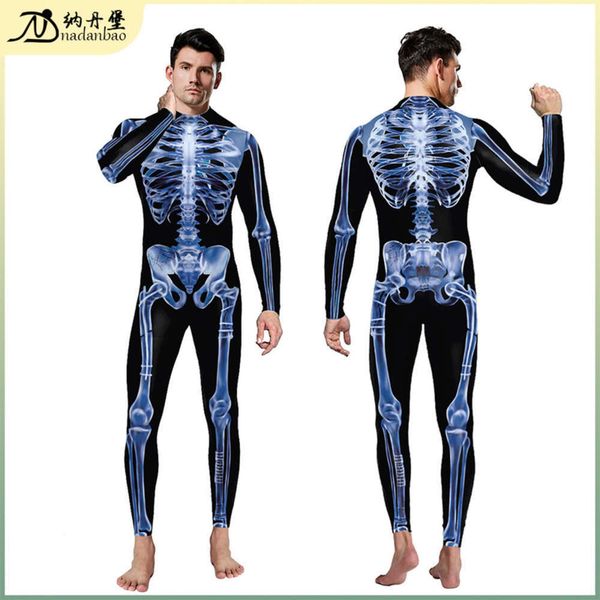 

bon popular prin carnival skull and 3d digital printing jumpsuit evening party drs, Black