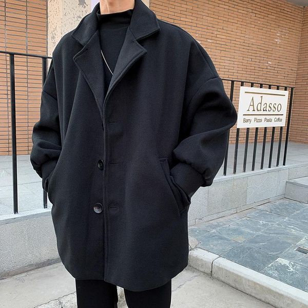 

men's trench coats fashion casual men warm thicken winter coat slim windbreaker long jacket outwear plus size -2xl, Tan;black