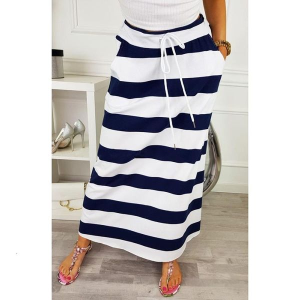 

fashion womens skirt new arrival autumn casual lady stripe a-line long skirts ws9952c drop shipping good quality, Black