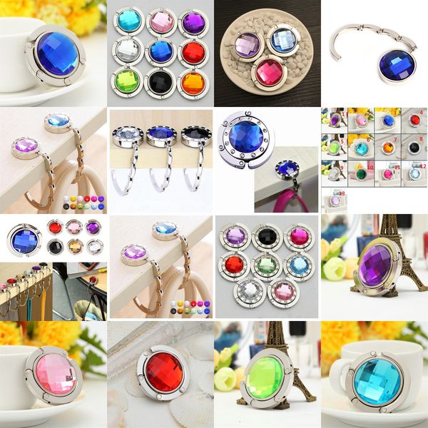 

foldable bag crystal glossy handbag acrylicl diy purse hanger desk sticker folding hook holder 13 colors 4 n4shd
