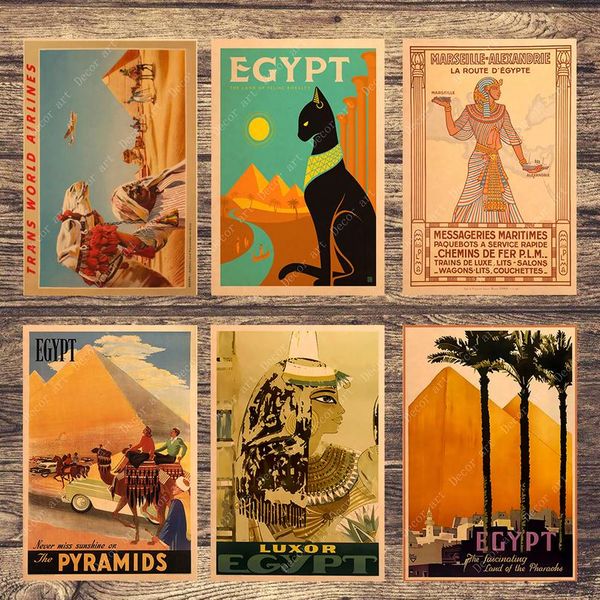 

retro travel to africa egypt canvas painting vintage wall pictures kraft posters coated wall stickers home decorat wmttyl