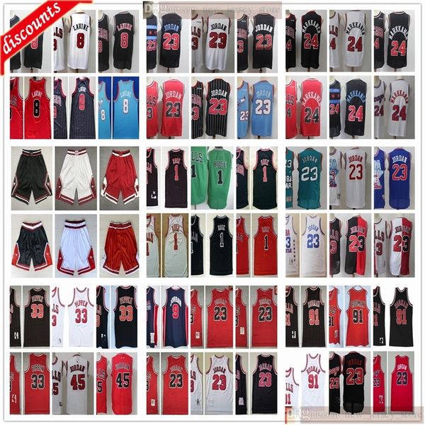 

retro basketball 33 scottie 91 dennis pippen rodman jerseys black green red white derrick 1 rose jerseys wholesale, Black;red
