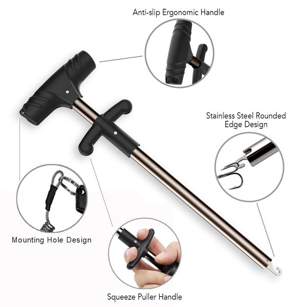 

lixada fishing hook remover with squeeze puller handle fishing hook extractor puller fish hook tool fish removal tools