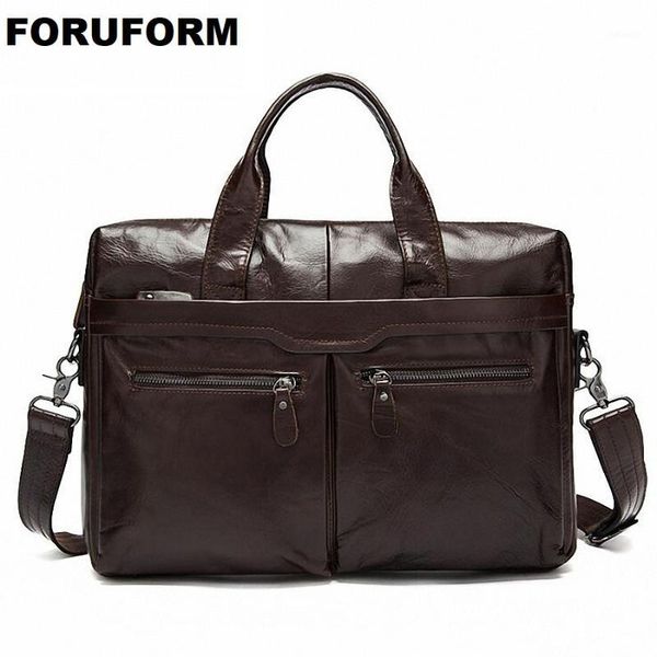 

briefcases vintage men's real leather briefcase bag for male crossbody bags 14 inch lapbusiness shoulder li-21511