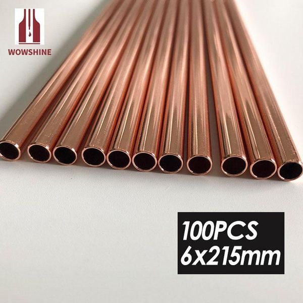 

drinking straws wowshine rose gold stainless steel 304 straight 6mm*215mm 100pcs1