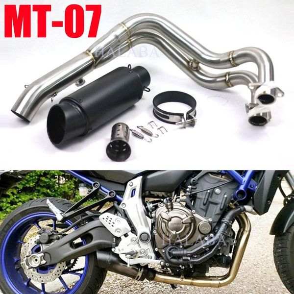 

mt-07 fz-07 motorcycle exhaust muffler full system link pipe connection for mt-07 fz-07 2013 2014 2020 2020