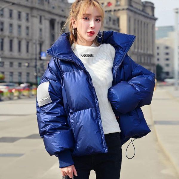 

women's down & parkas glossy waterproof female jacket parka 2021 winter women fashion windproof warm padded coat women1, Black