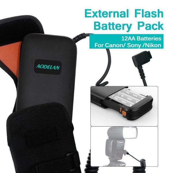 

external shoe flash battery pack speedlite battery power bank for 600ex ii-rt for sb910 sb5000 hvl-f60m1