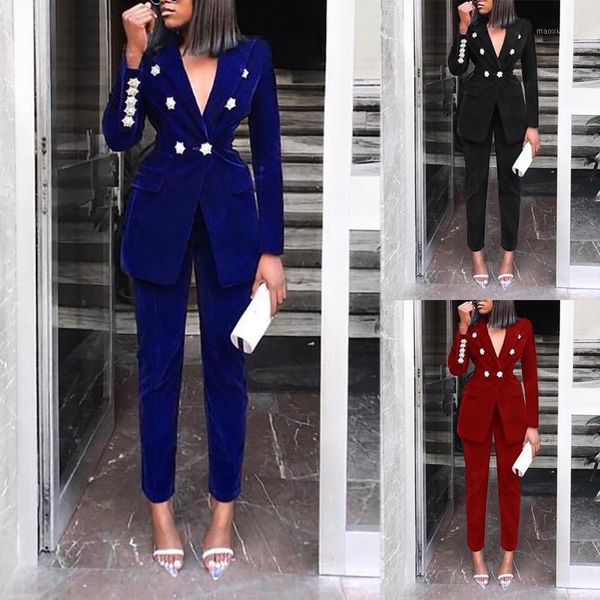 

summer sets for women 2019 new navy blue v neck long sleeve 2 piece set outfits two piece set suit1, White