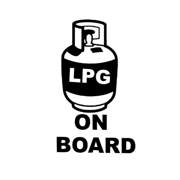

9cm15.2cm lpg on board warning mark car sticker black/silver vinyl s9-2303