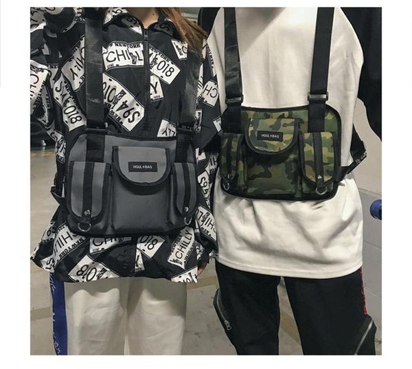 

chest pack rig hip hop streetwear cool functional tactical shoulder anti theft waist bag purse punck style chest pack