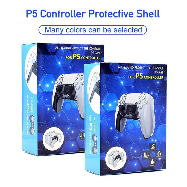 Custodia protettiva per controller di gioco Crystal Shell per PS5 Controller di gioco gamepad con joystick di vibrazione per Ps5 PlayStation5 con scatola al minuto