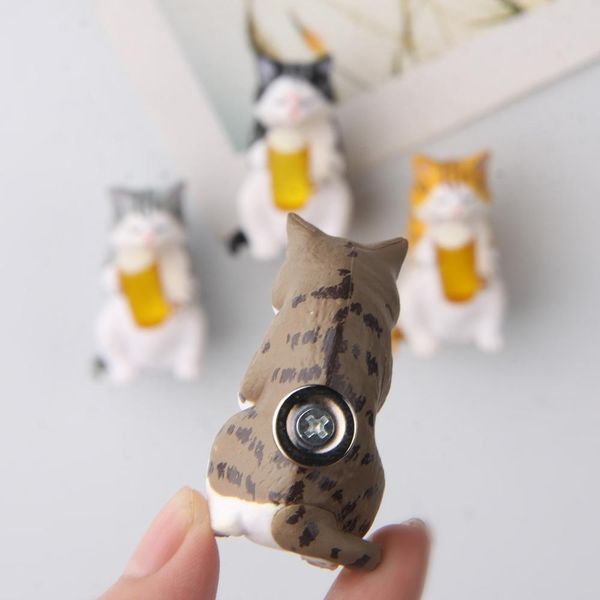 

set of four cute fridge magnet paste series drunk cat magnetic paste home decoration creative gift animal refrigerator stickers wmtfls
