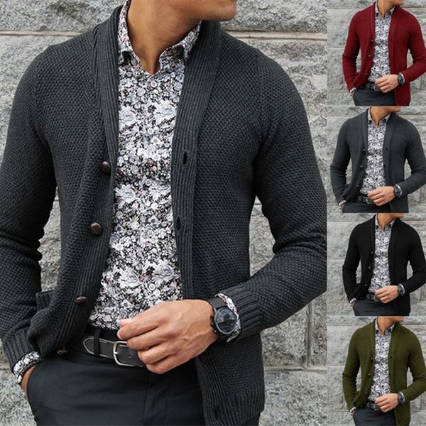 

2020 european and american fashion men's cardigan single-breasted knit sweater 0392, White;black