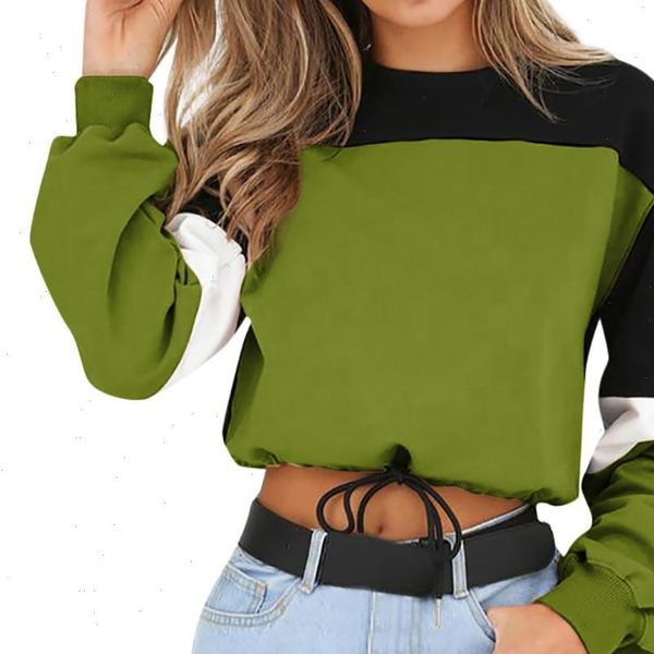 

2021 sweatshirt womens autumn oversize long sleeve solid o neck sweatshirt pullover blouse women hoodies sudadera mujer, Black