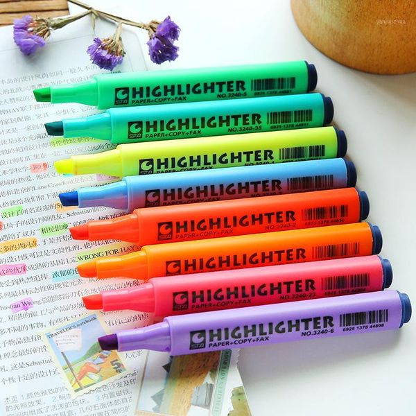

sta brilliant color highlighter pen comfortable triangular barrel fluorescent marker for paper copy fax office school f2201, Black;red