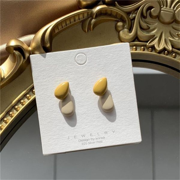 

new fashion sense of frosted bump color earrings femininity geometric small earrings jewelry accessories, Silver